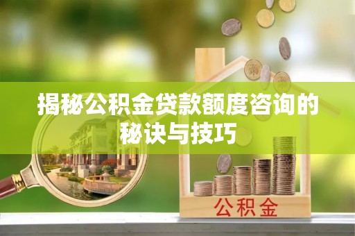 乳山揭秘公积金贷款额度咨询的秘诀与技巧