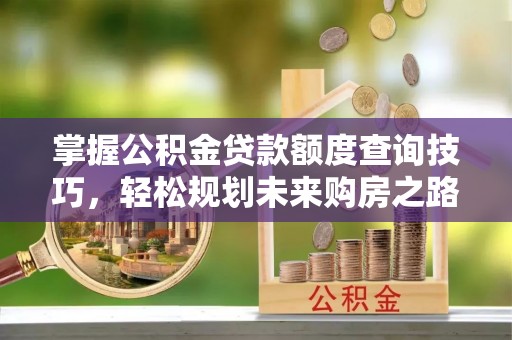 乳山掌握公积金贷款额度查询技巧，轻松规划未来购房之路
